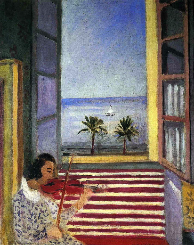 Young Woman Playing the violin in front of an Open Window, 1923